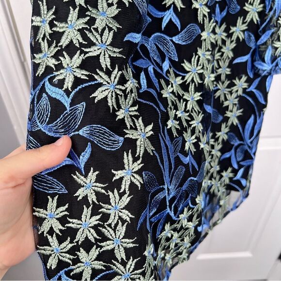 Sz 2 Sam Edelman Cold Shoulder Embroidered Mesh Dress $158 MSRP NWT - Picture 8 of 12